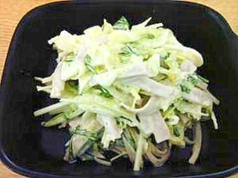 水菜とキャベツのサラダ